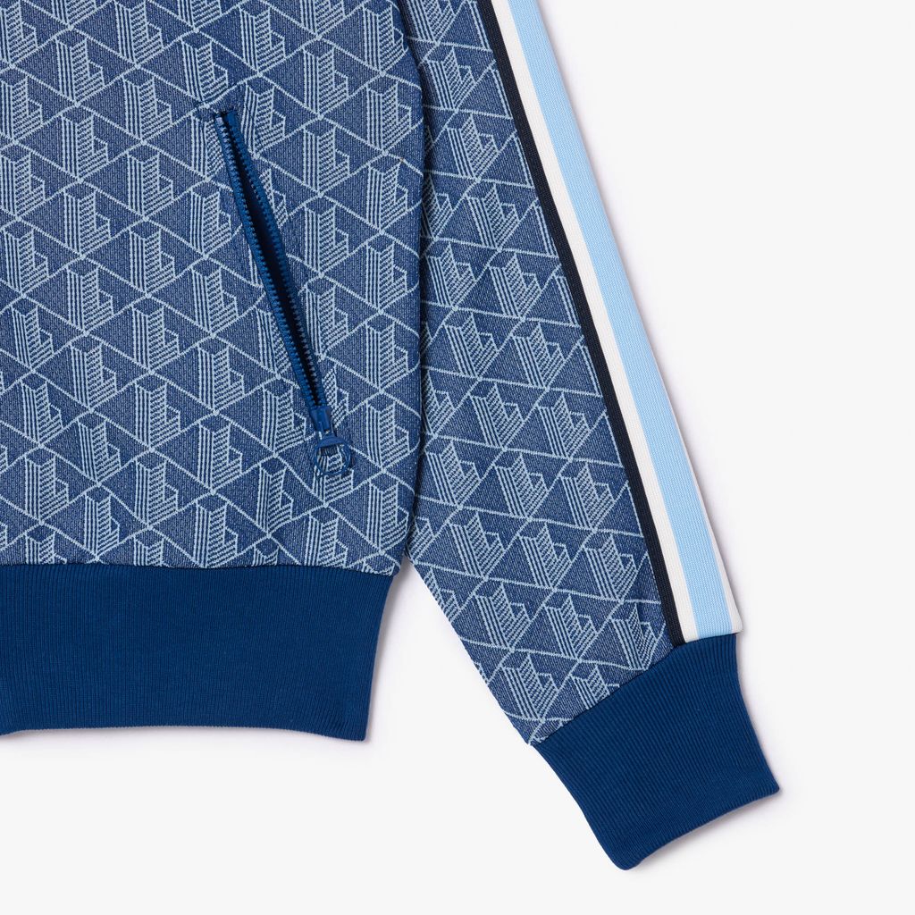 Áo Hoodie Lacoste Nữ Hoạ Tiết Monogram Chất Liệu Jacquard