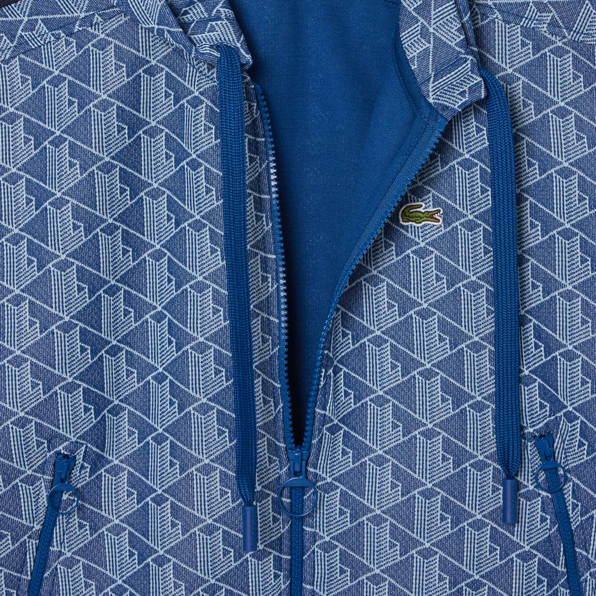 Áo Hoodie Lacoste Nữ Hoạ Tiết Monogram Chất Liệu Jacquard