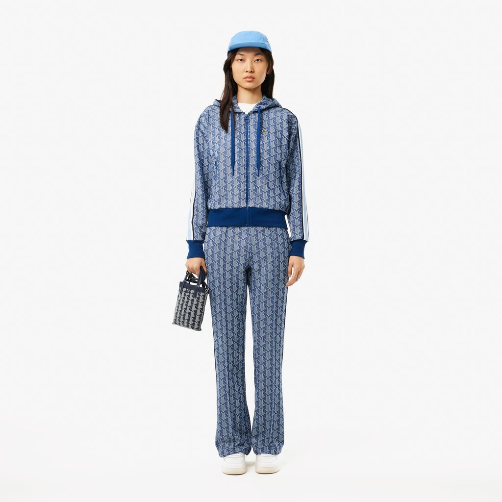 Áo Hoodie Lacoste Nữ Hoạ Tiết Monogram Chất Liệu Jacquard