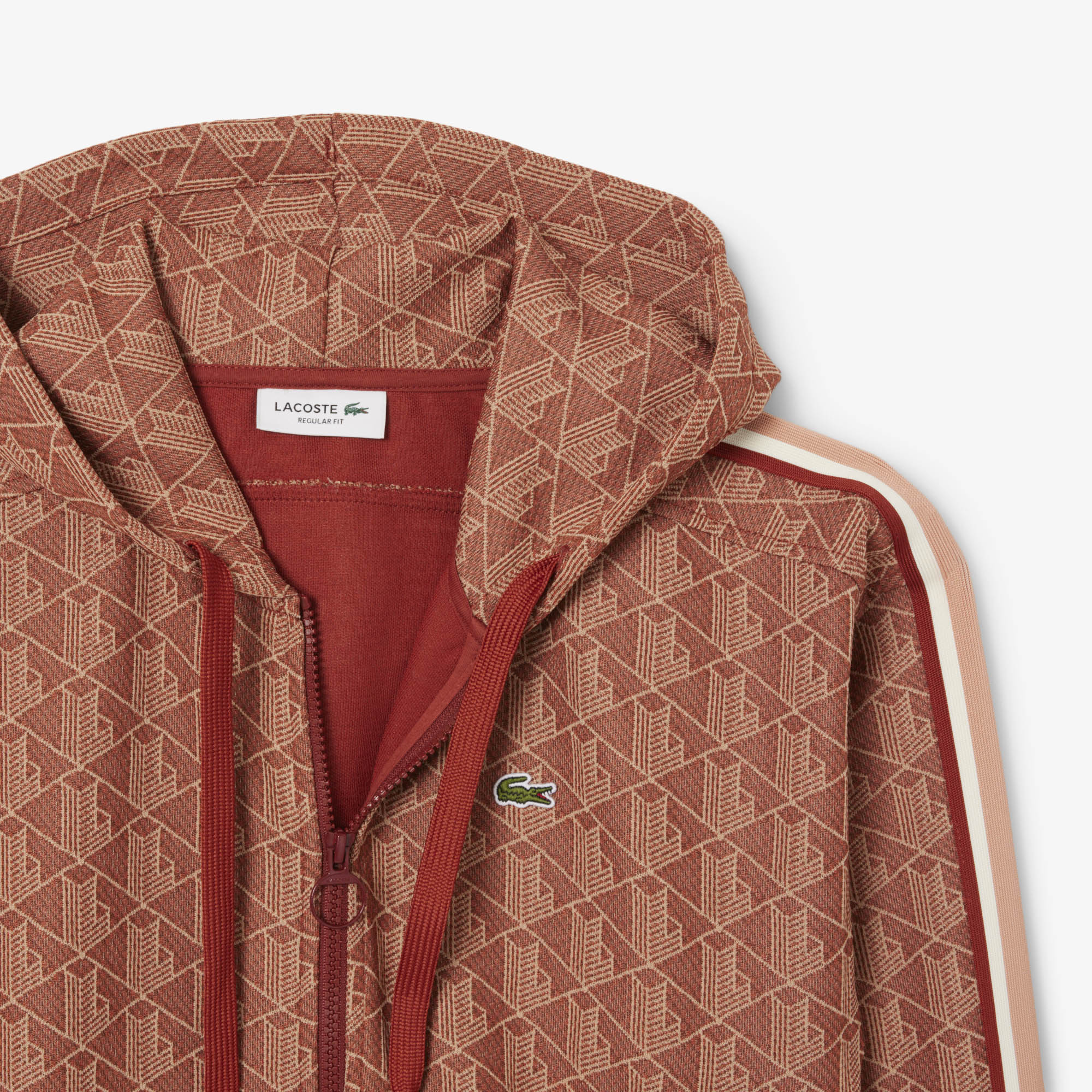Áo Hoodie Lacoste Nữ Hoạ Tiết Monogram Chất Liệu Jacquard