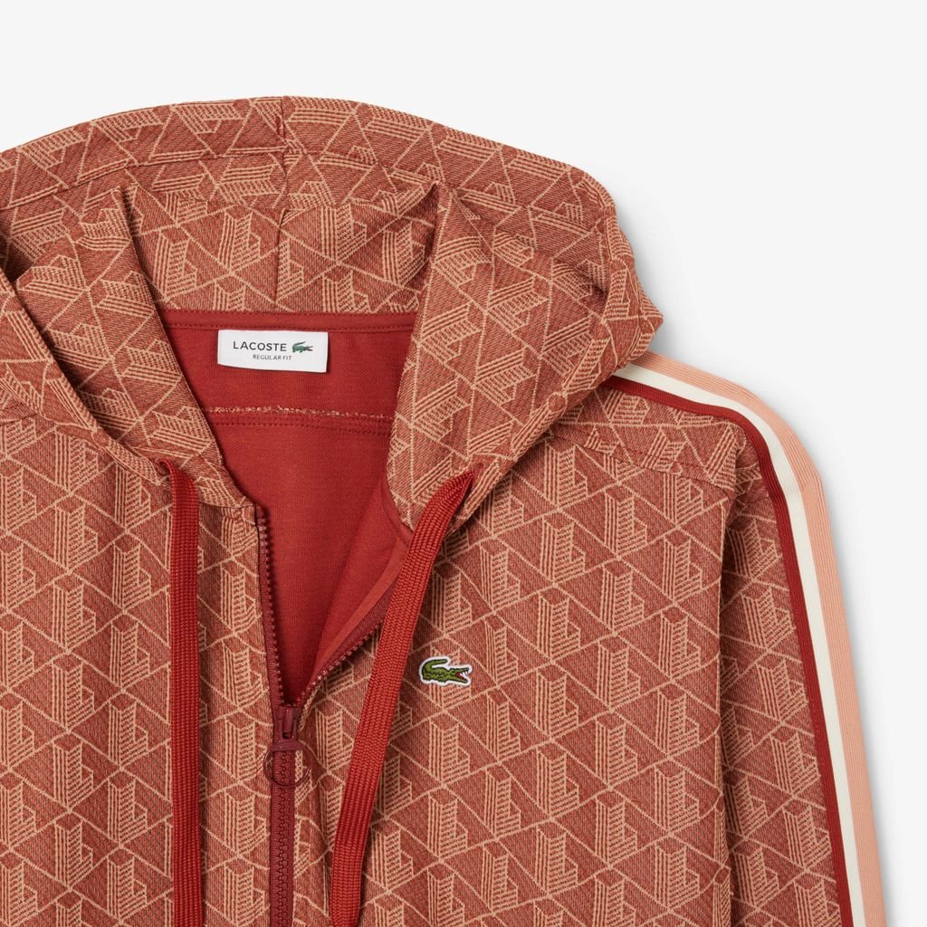 Áo Hoodie Lacoste Nữ Hoạ Tiết Monogram Chất Liệu Jacquard
