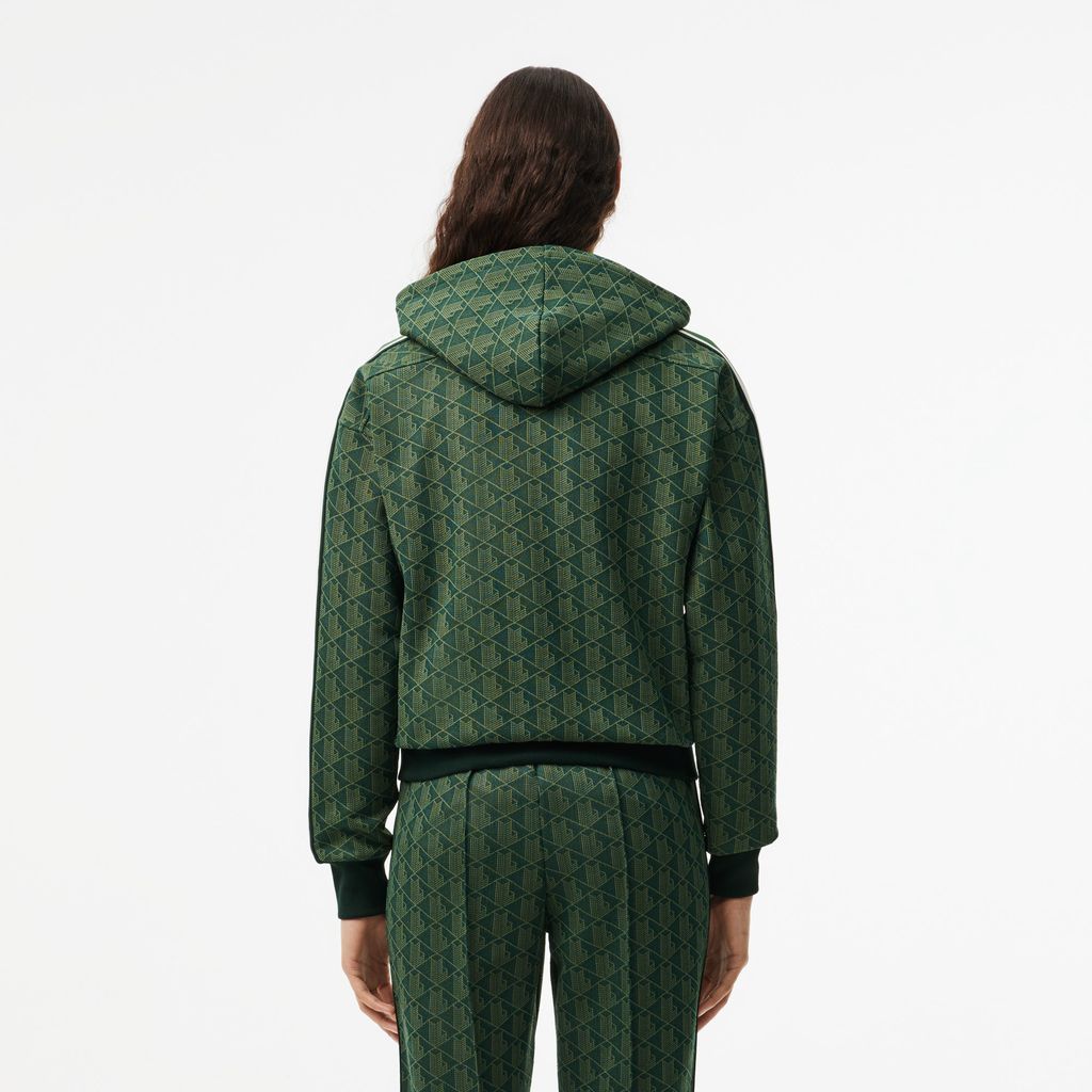 Áo Hoodie Lacoste Nữ Hoạ Tiết Monogram Chất Liệu Jacquard