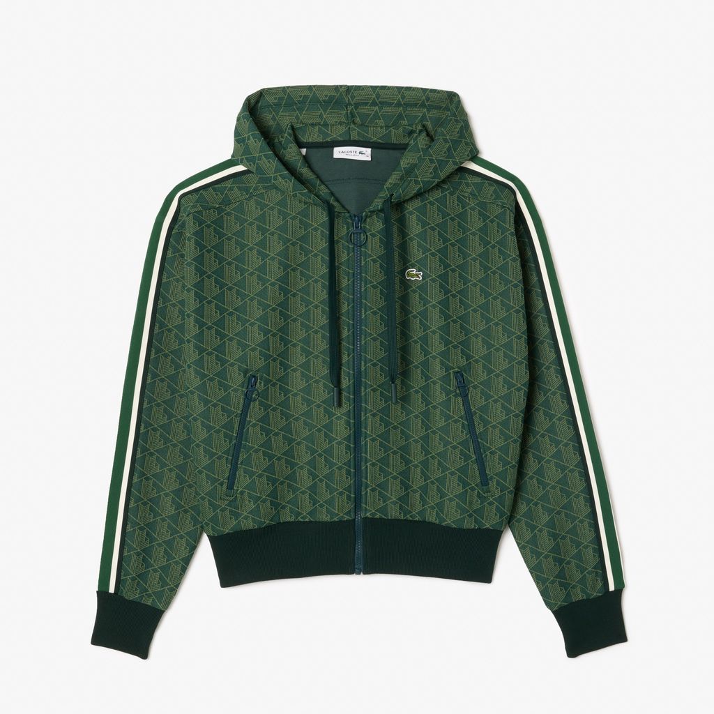 Áo Hoodie Lacoste Nữ Hoạ Tiết Monogram Chất Liệu Jacquard