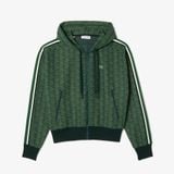 Áo Hoodie Lacoste Nữ Hoạ Tiết Monogram Chất Liệu Jacquard