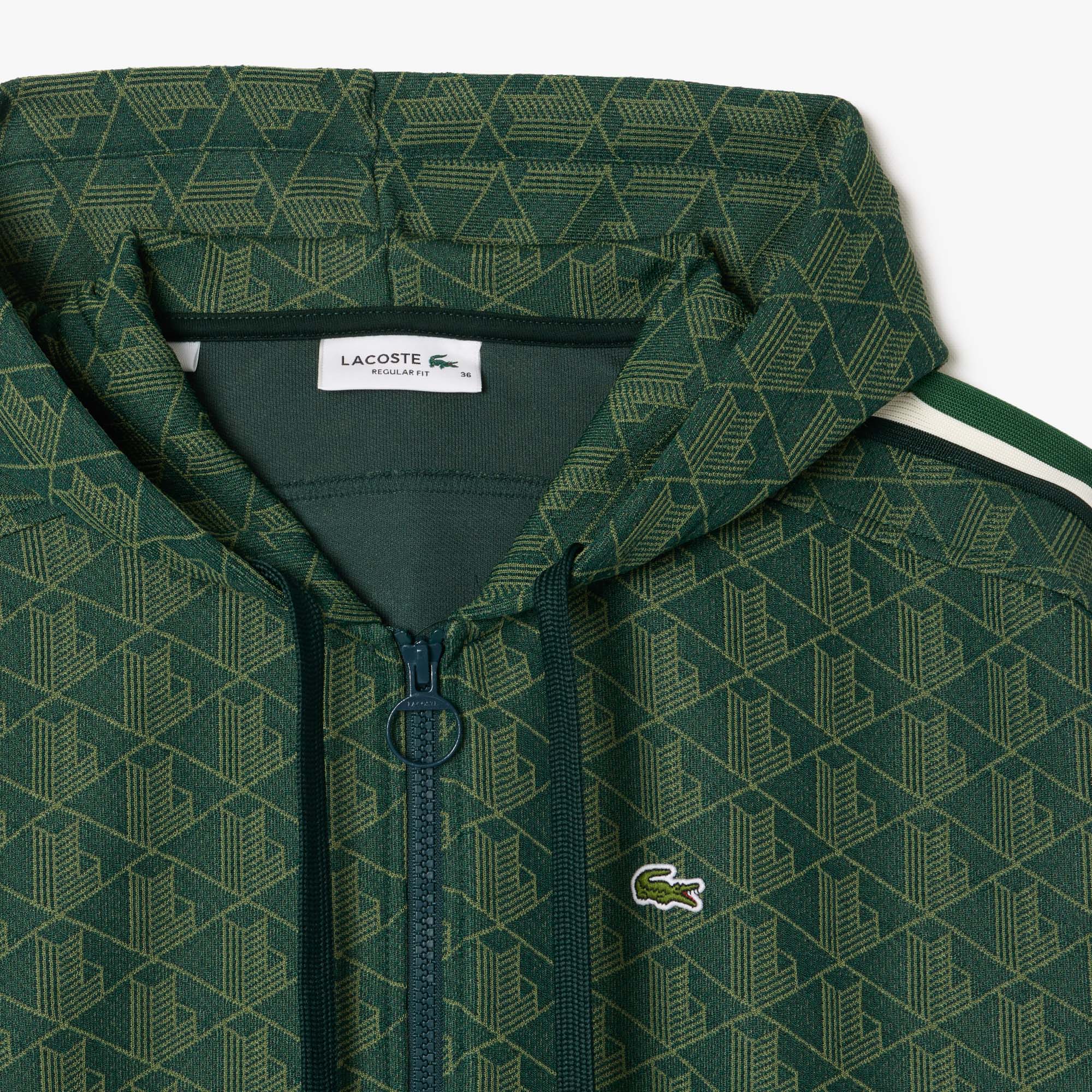 Áo Hoodie Lacoste Nữ Hoạ Tiết Monogram Chất Liệu Jacquard