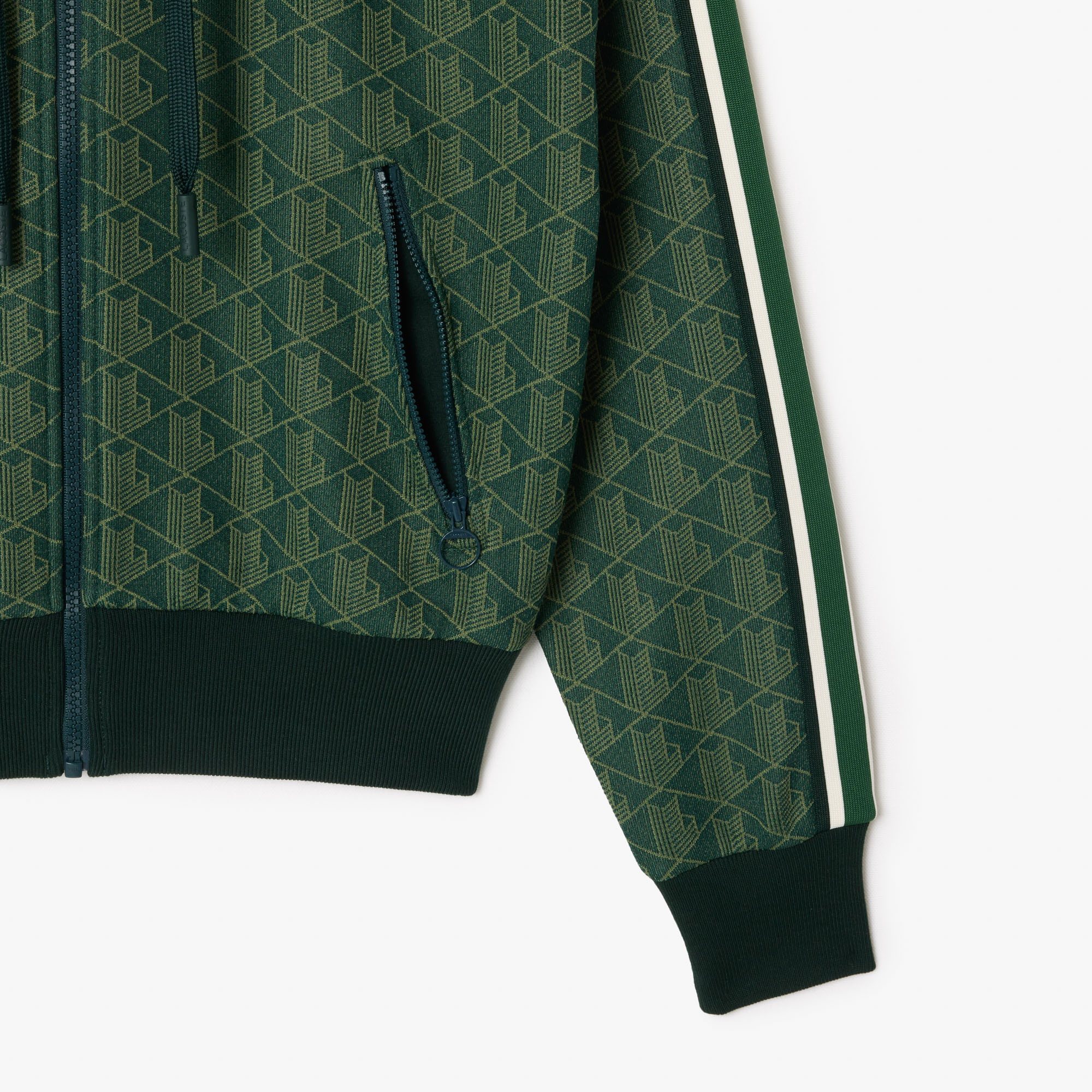 Áo Hoodie Lacoste Nữ Hoạ Tiết Monogram Chất Liệu Jacquard