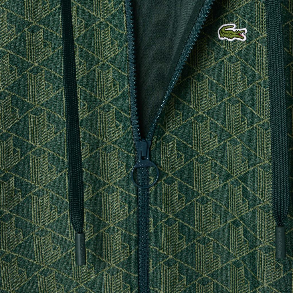Áo Hoodie Lacoste Nữ Hoạ Tiết Monogram Chất Liệu Jacquard