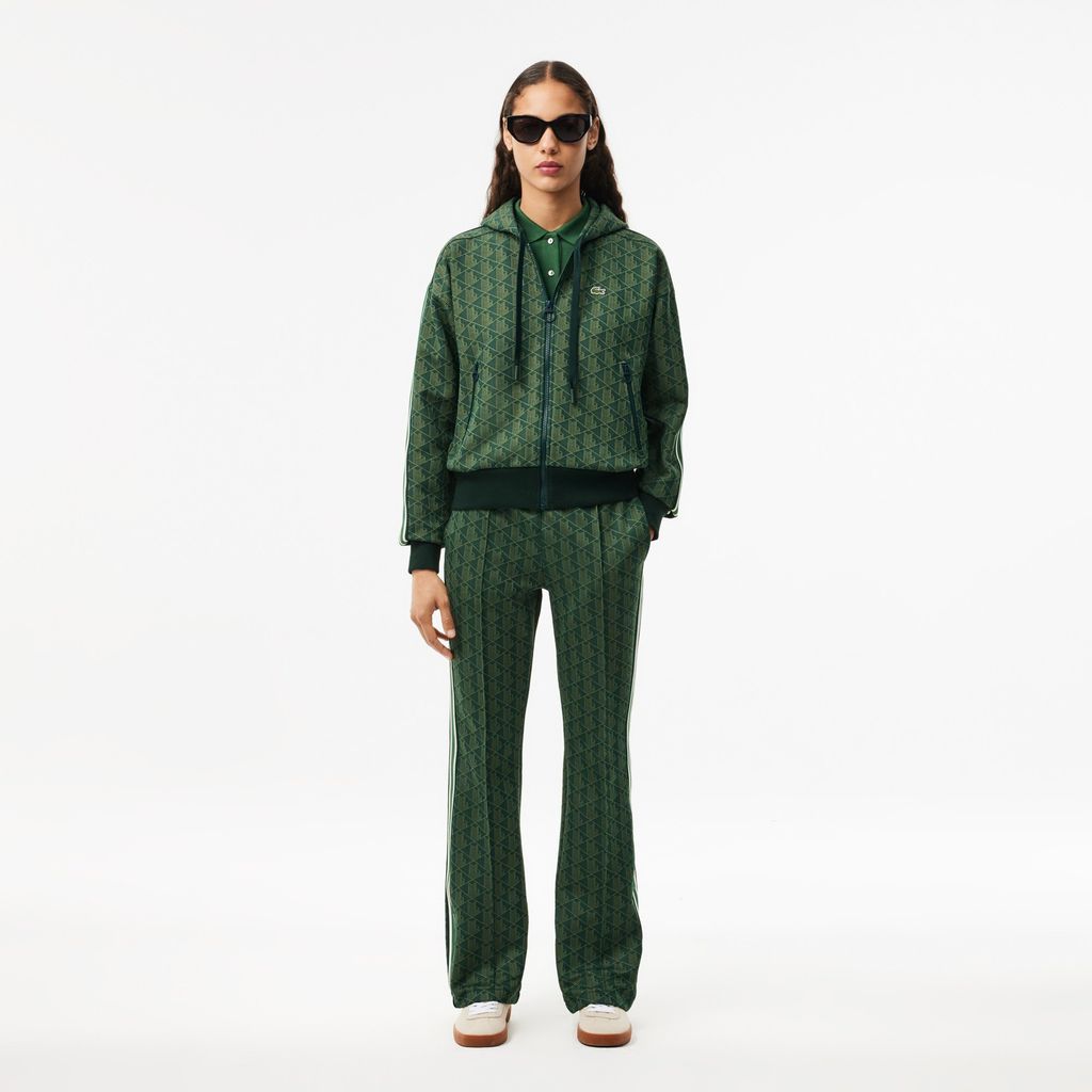 Áo Hoodie Lacoste Nữ Hoạ Tiết Monogram Chất Liệu Jacquard