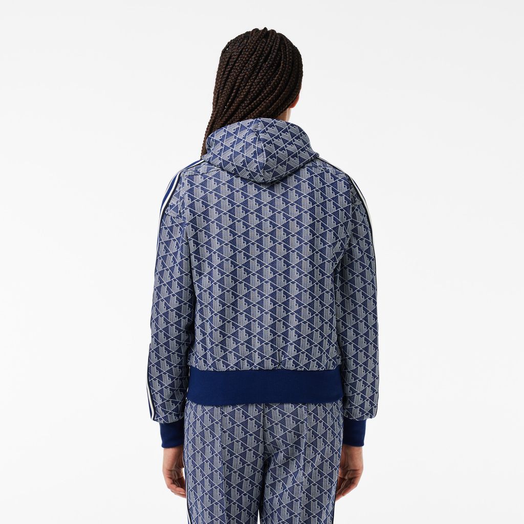 Áo Hoodie Lacoste Nữ Hoạ Tiết Monogram Chất Liệu Jacquard