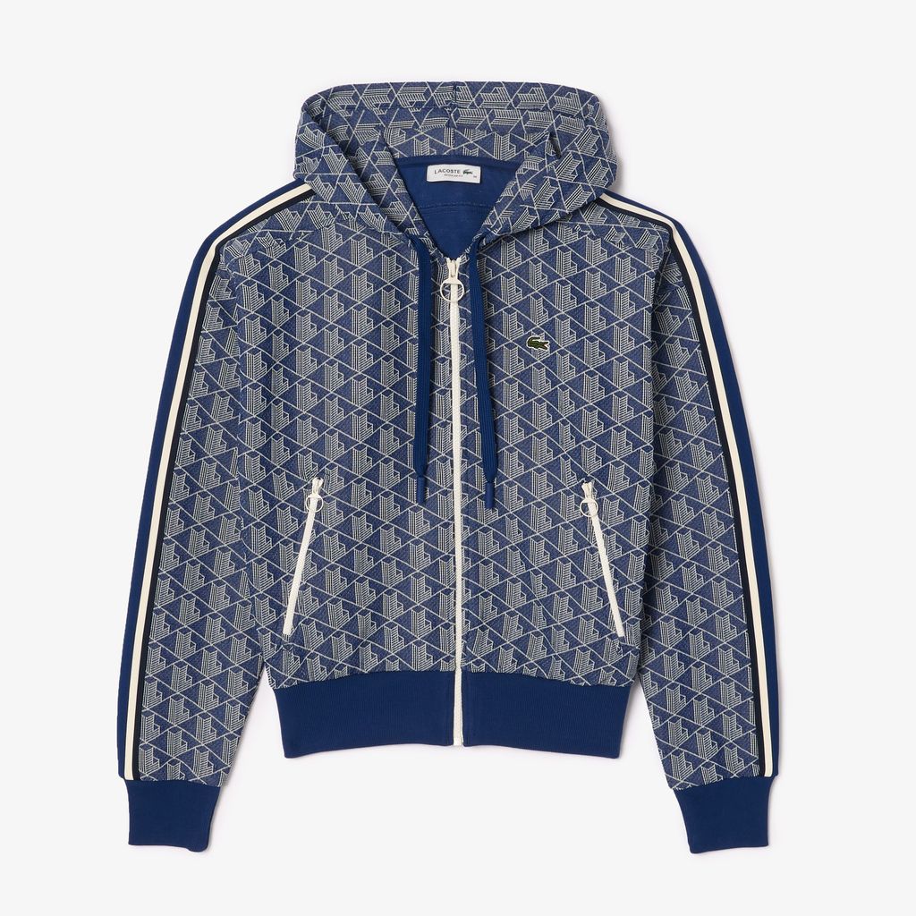 Áo Hoodie Lacoste Nữ Hoạ Tiết Monogram Chất Liệu Jacquard