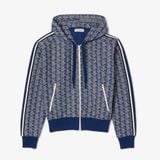 Áo Hoodie Lacoste Nữ Hoạ Tiết Monogram Chất Liệu Jacquard