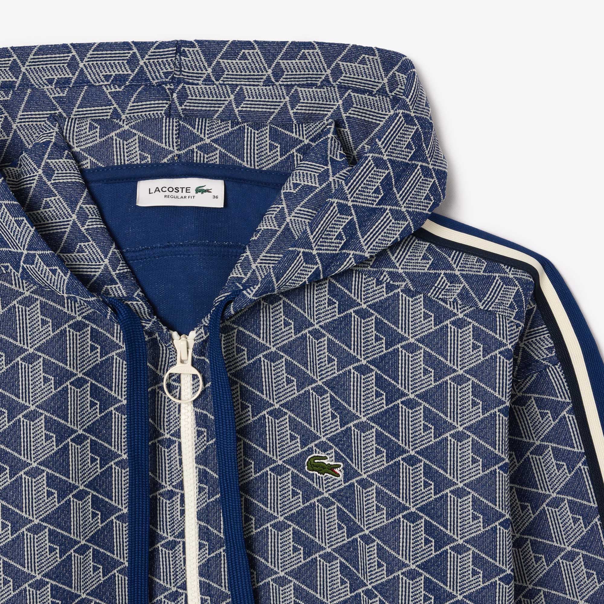 Áo Hoodie Lacoste Nữ Hoạ Tiết Monogram Chất Liệu Jacquard
