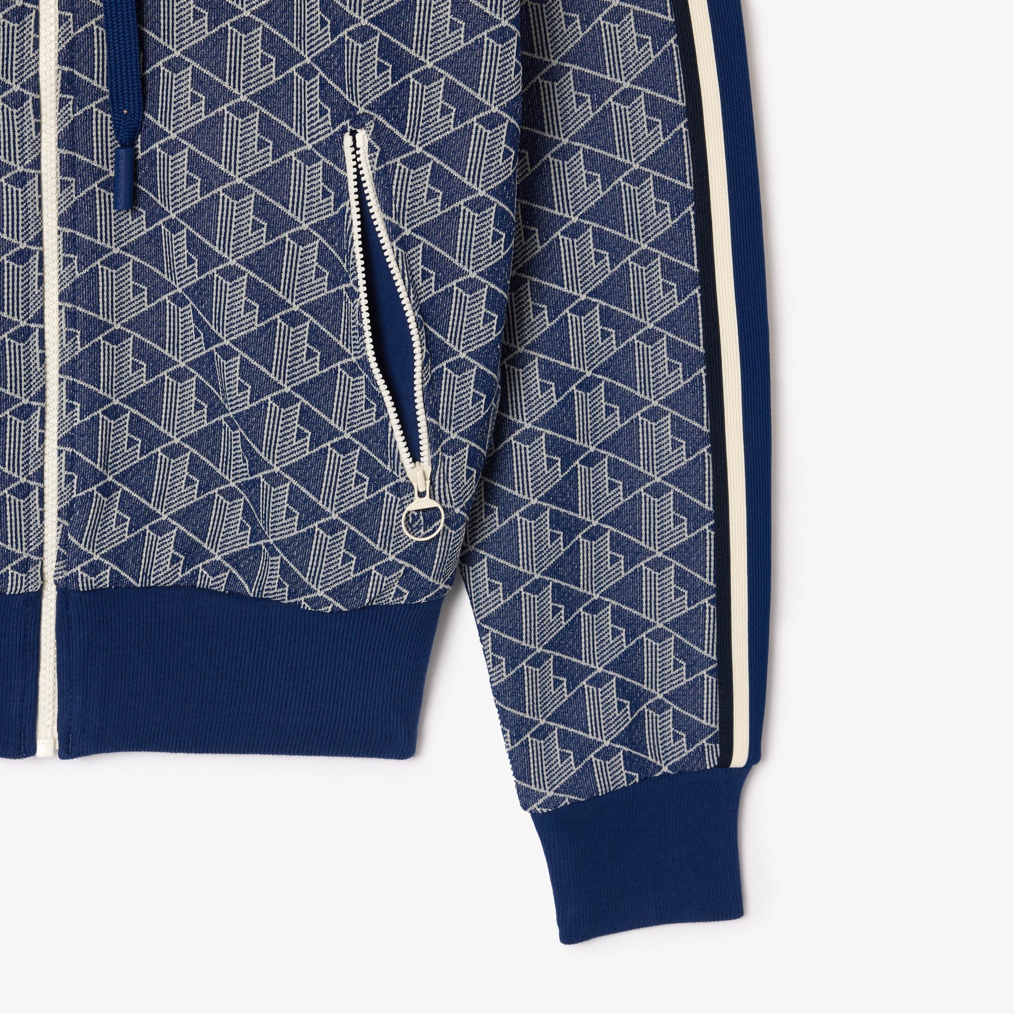 Áo Hoodie Lacoste Nữ Hoạ Tiết Monogram Chất Liệu Jacquard