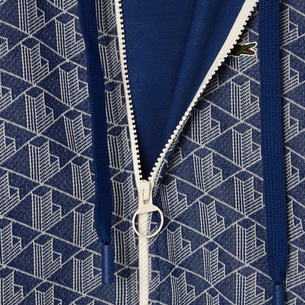 Áo Hoodie Lacoste Nữ Hoạ Tiết Monogram Chất Liệu Jacquard