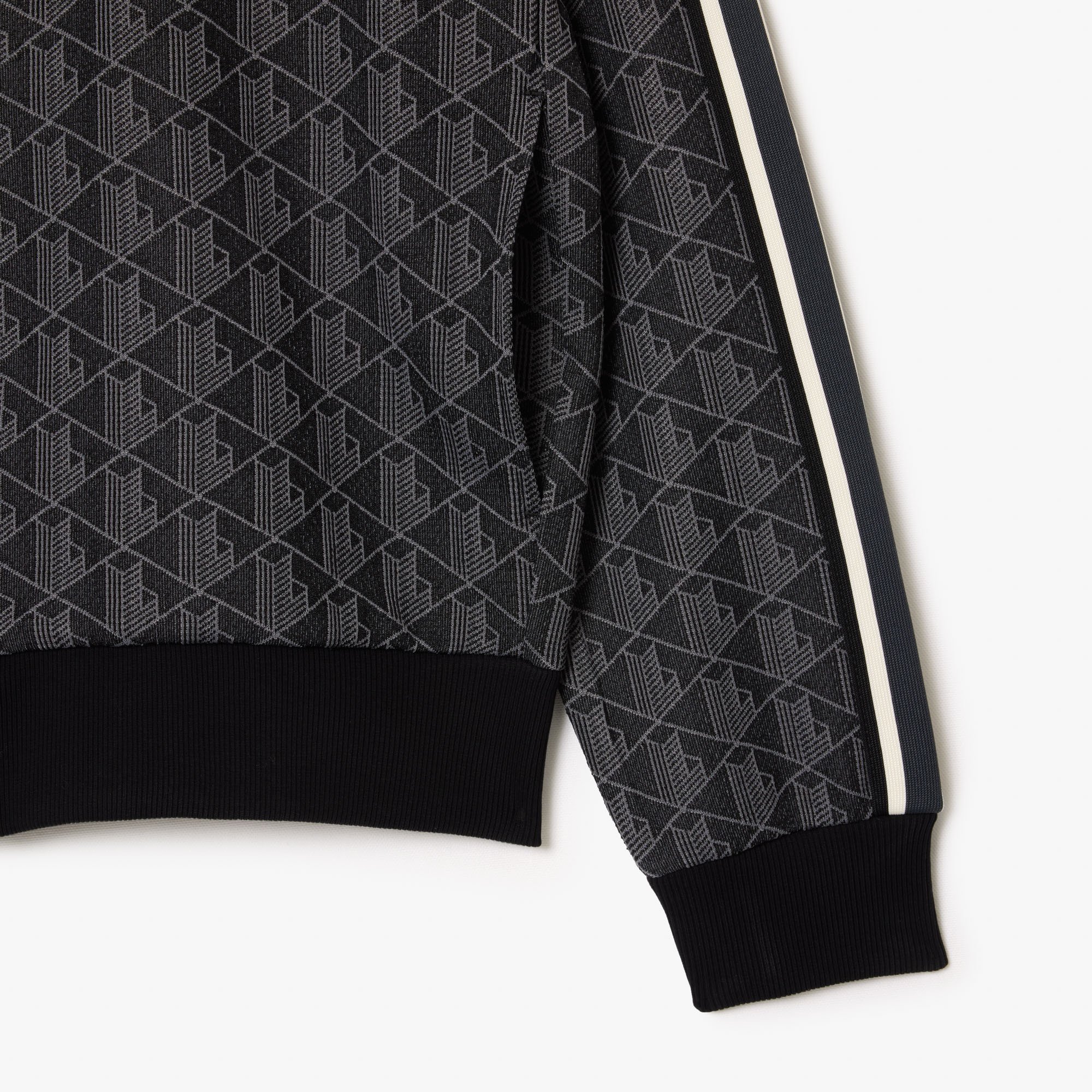 Áo Nỉ Lacoste Nam Paris Có Khóa Kéo Chất Liệu Jacquard