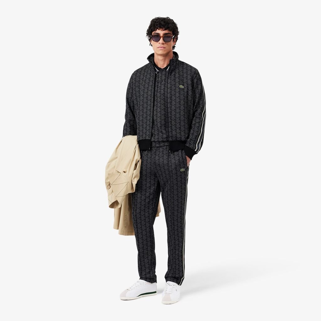 Áo Nỉ Lacoste Nam Paris Có Khóa Kéo Chất Liệu Jacquard