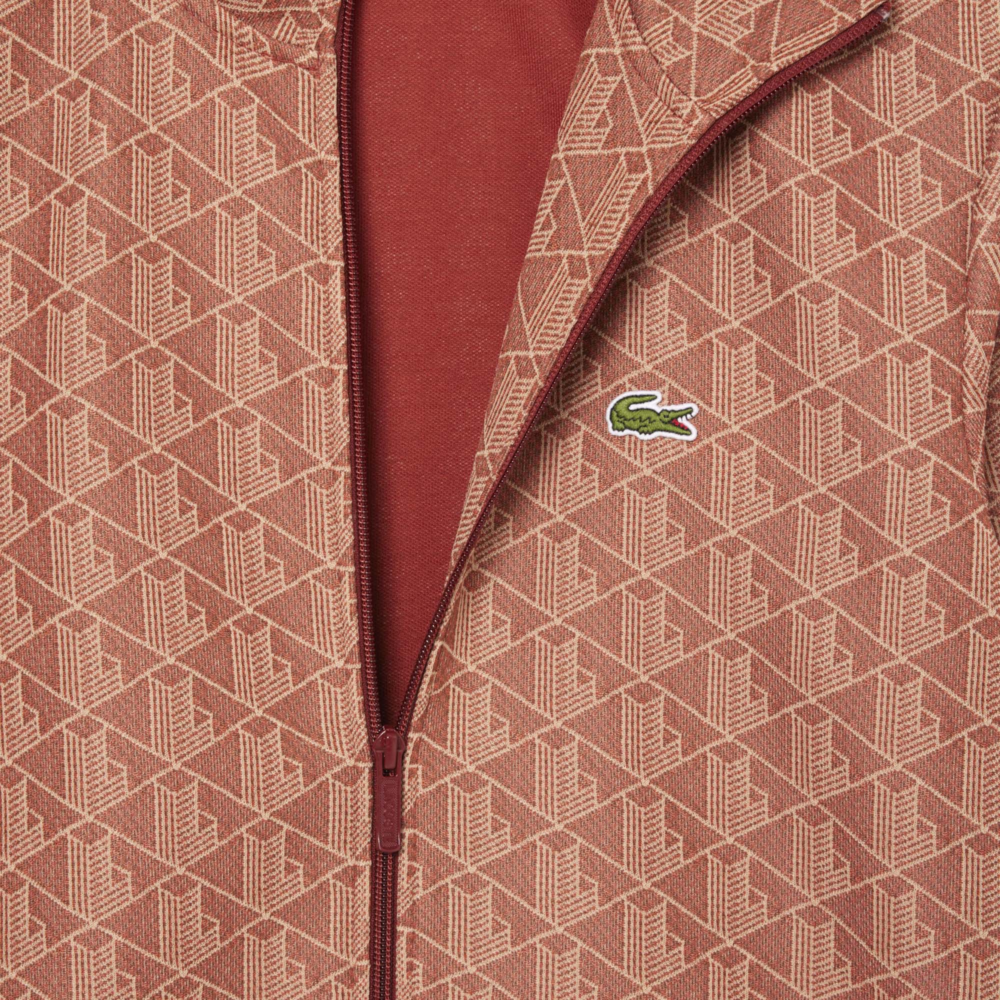 Áo Nỉ Lacoste Nam Paris Có Khóa Kéo Chất Liệu Jacquard