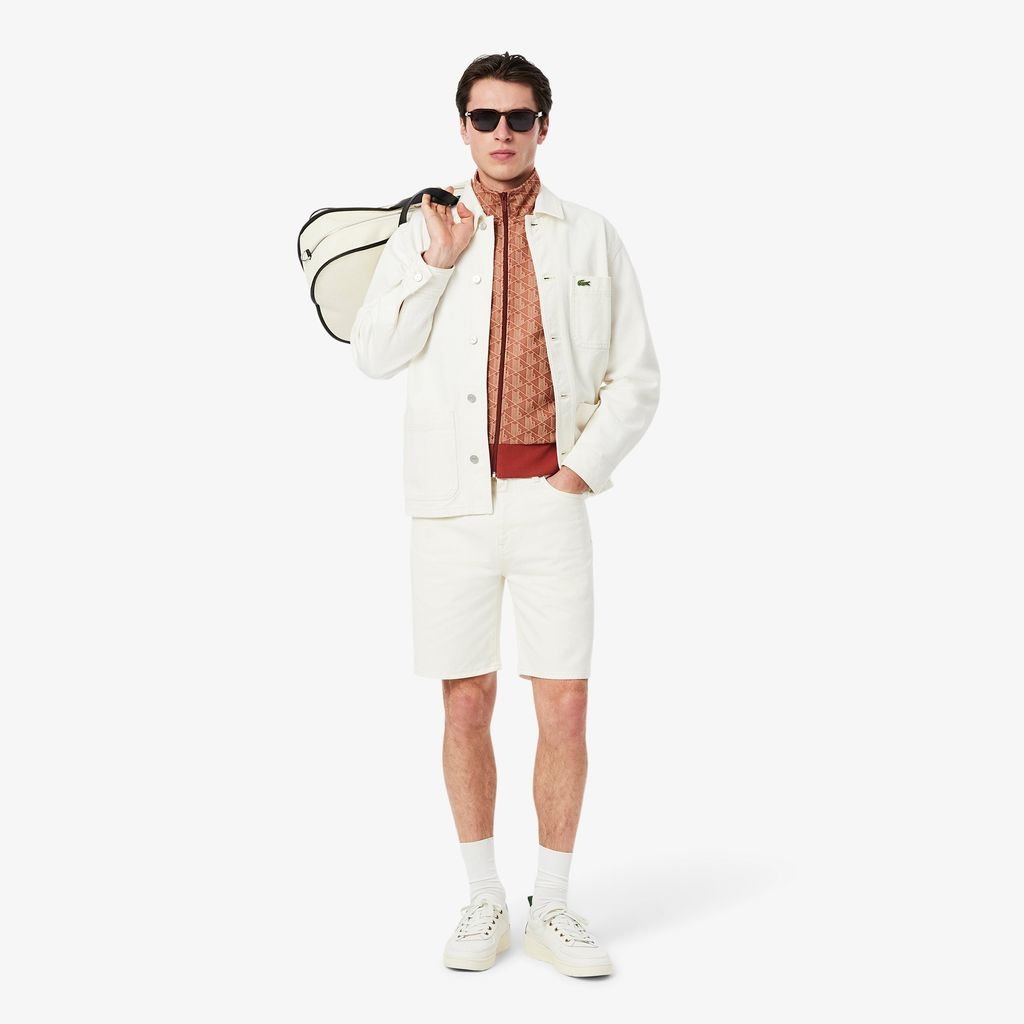 Áo Nỉ Lacoste Nam Paris Có Khóa Kéo Chất Liệu Jacquard