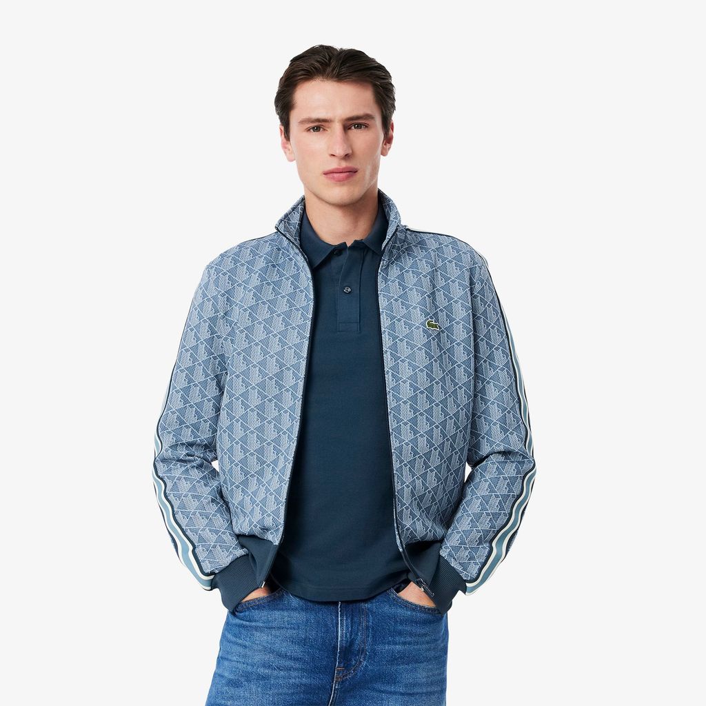 Áo Nỉ Lacoste Nam Paris Có Khóa Kéo Chất Liệu Jacquard