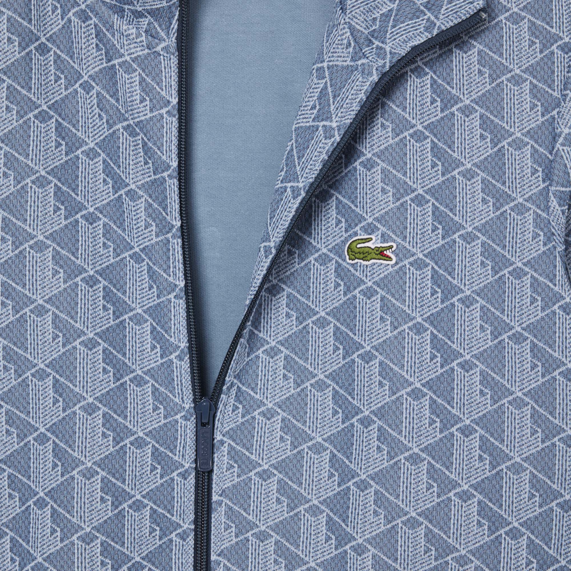 Áo Nỉ Lacoste Nam Paris Có Khóa Kéo Chất Liệu Jacquard