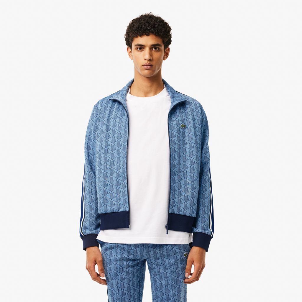 Áo Nỉ Lacoste Nam Paris Có Khóa Kéo Chất Liệu Jacquard