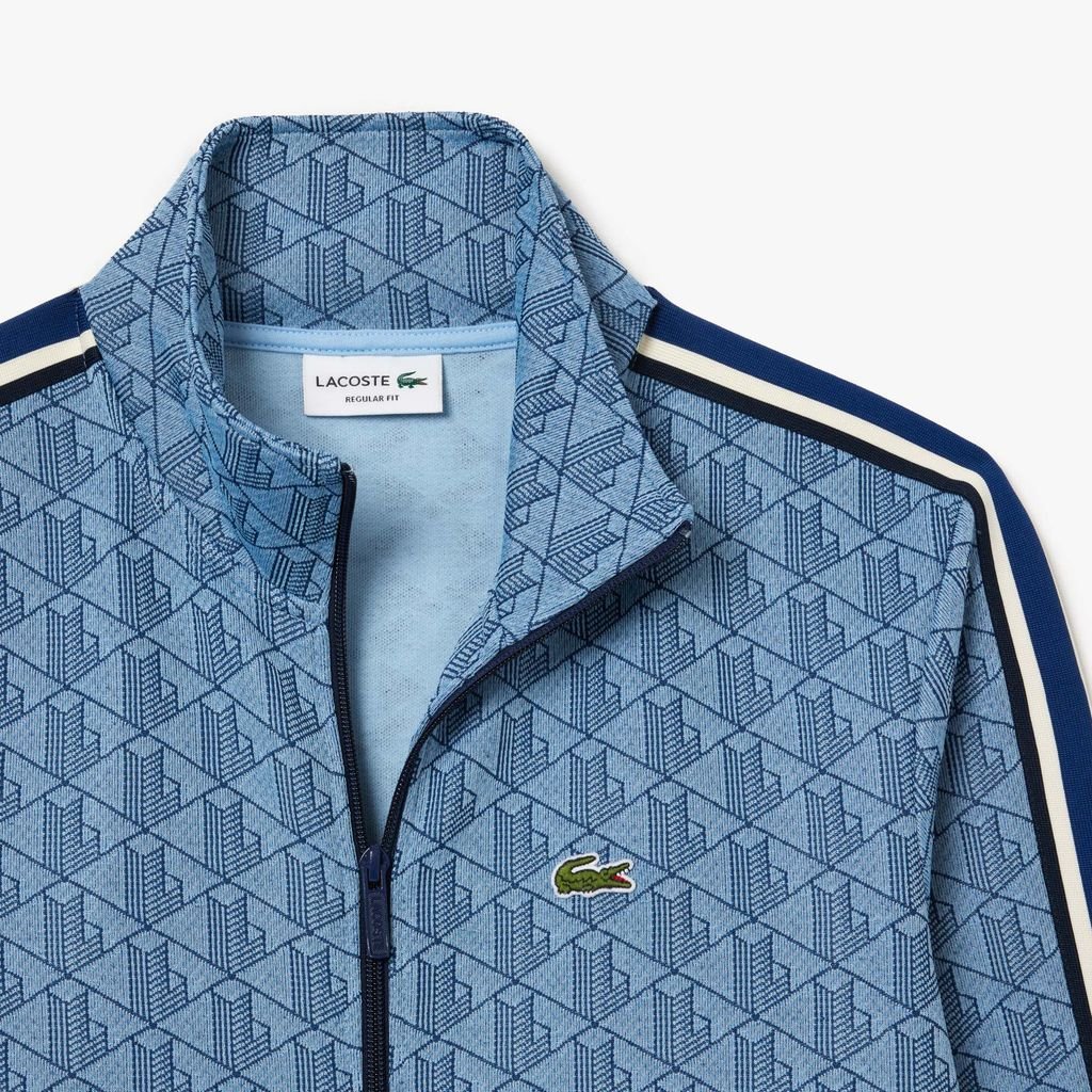 Áo Nỉ Lacoste Nam Paris Có Khóa Kéo Chất Liệu Jacquard