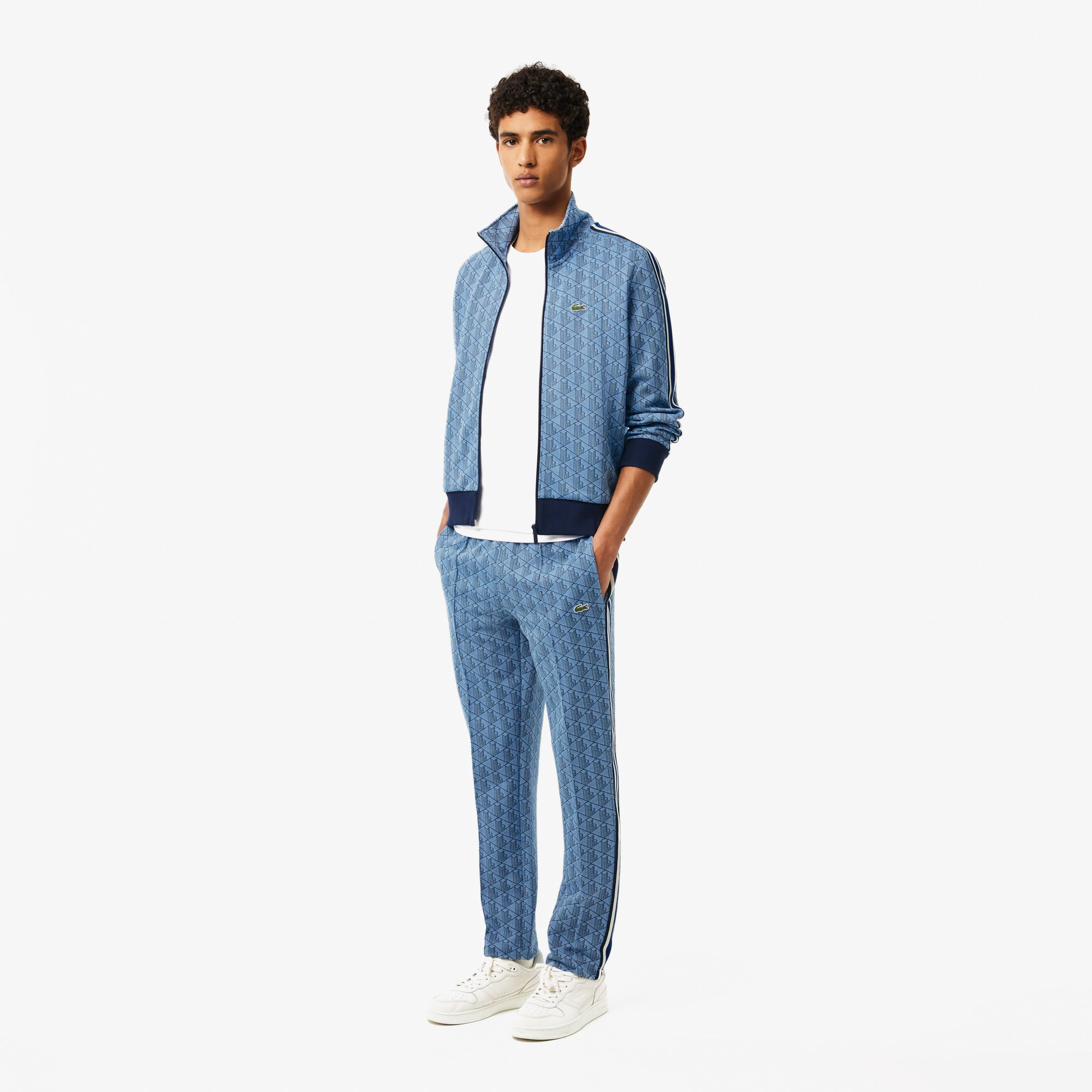 Áo Nỉ Lacoste Nam Paris Có Khóa Kéo Chất Liệu Jacquard