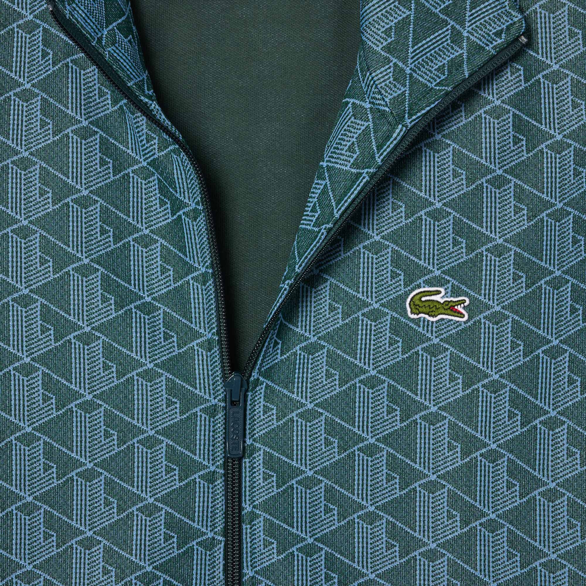 Áo Nỉ Lacoste Nam Paris Có Khóa Kéo Chất Liệu Jacquard