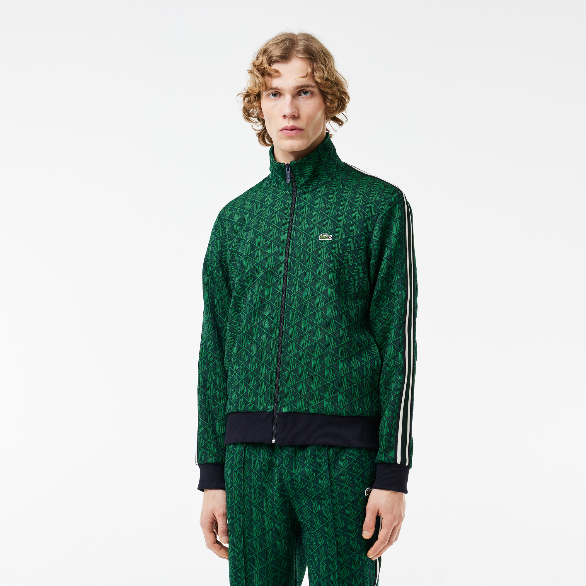 Áo Nỉ Lacoste Nam Paris Có Khóa Kéo Chất Liệu Jacquard