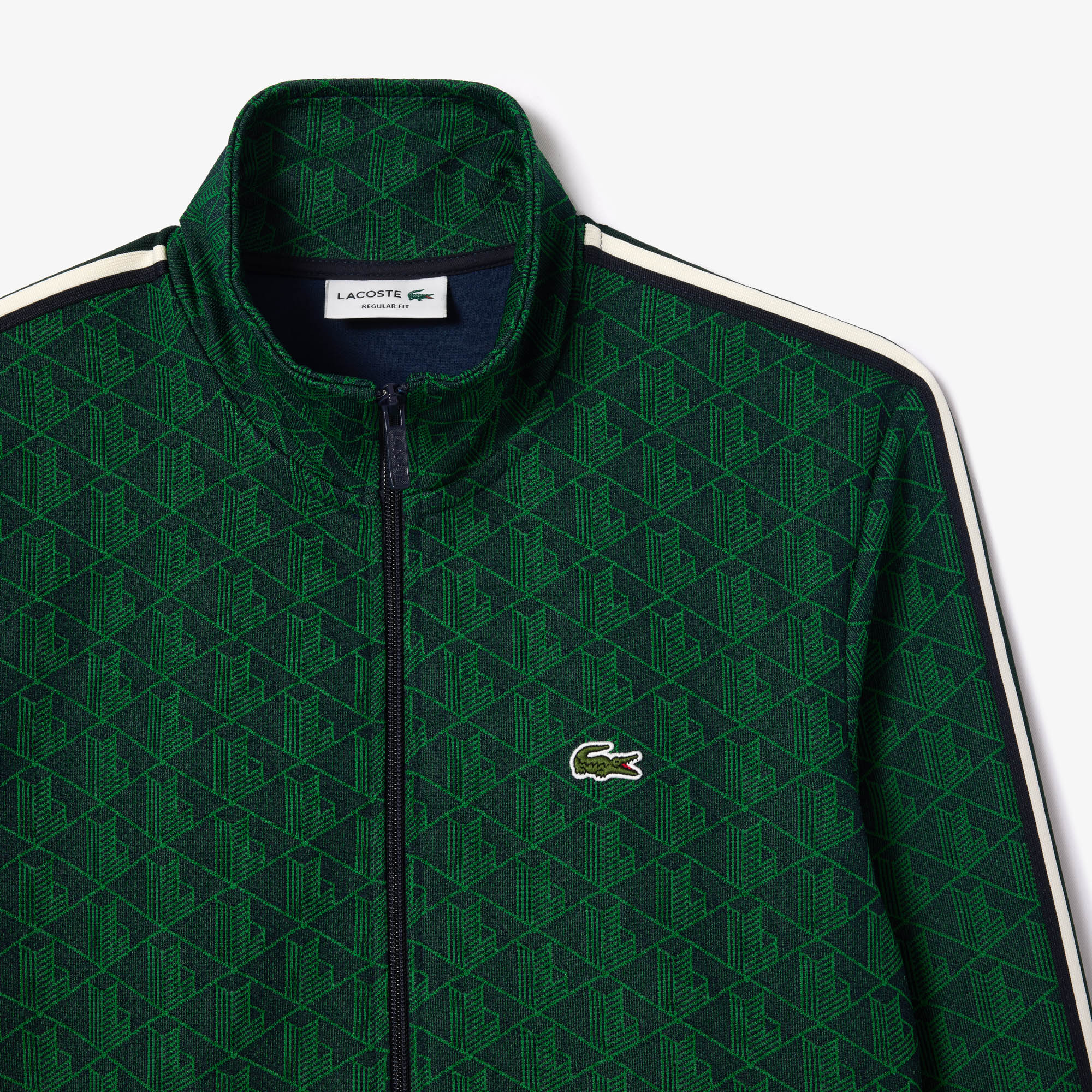 Áo Nỉ Lacoste Nam Paris Có Khóa Kéo Chất Liệu Jacquard