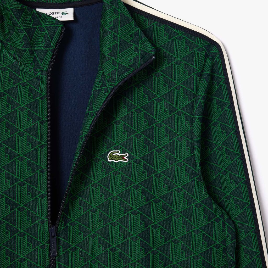 Áo Nỉ Lacoste Nam Paris Có Khóa Kéo Chất Liệu Jacquard