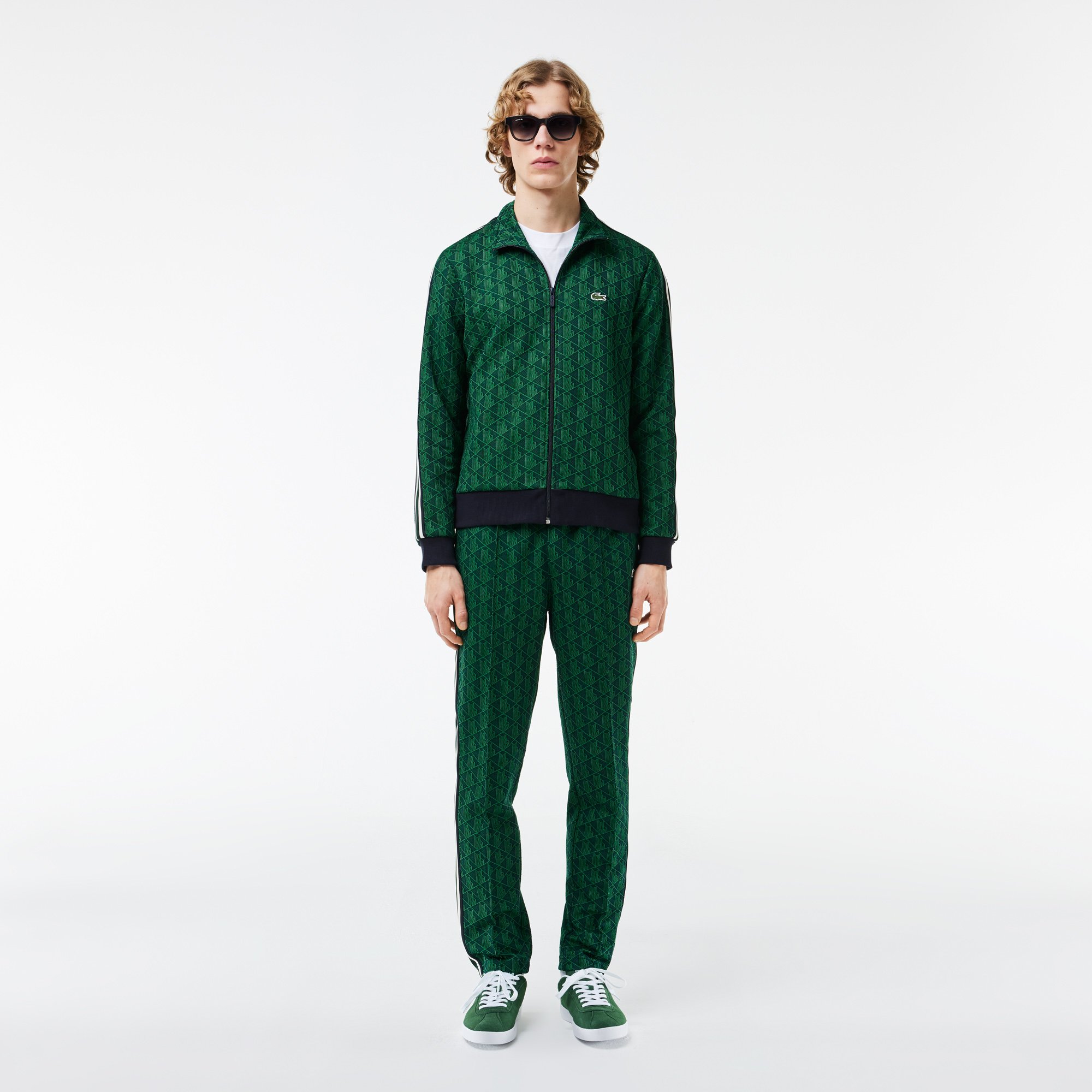 Áo Nỉ Lacoste Nam Paris Có Khóa Kéo Chất Liệu Jacquard