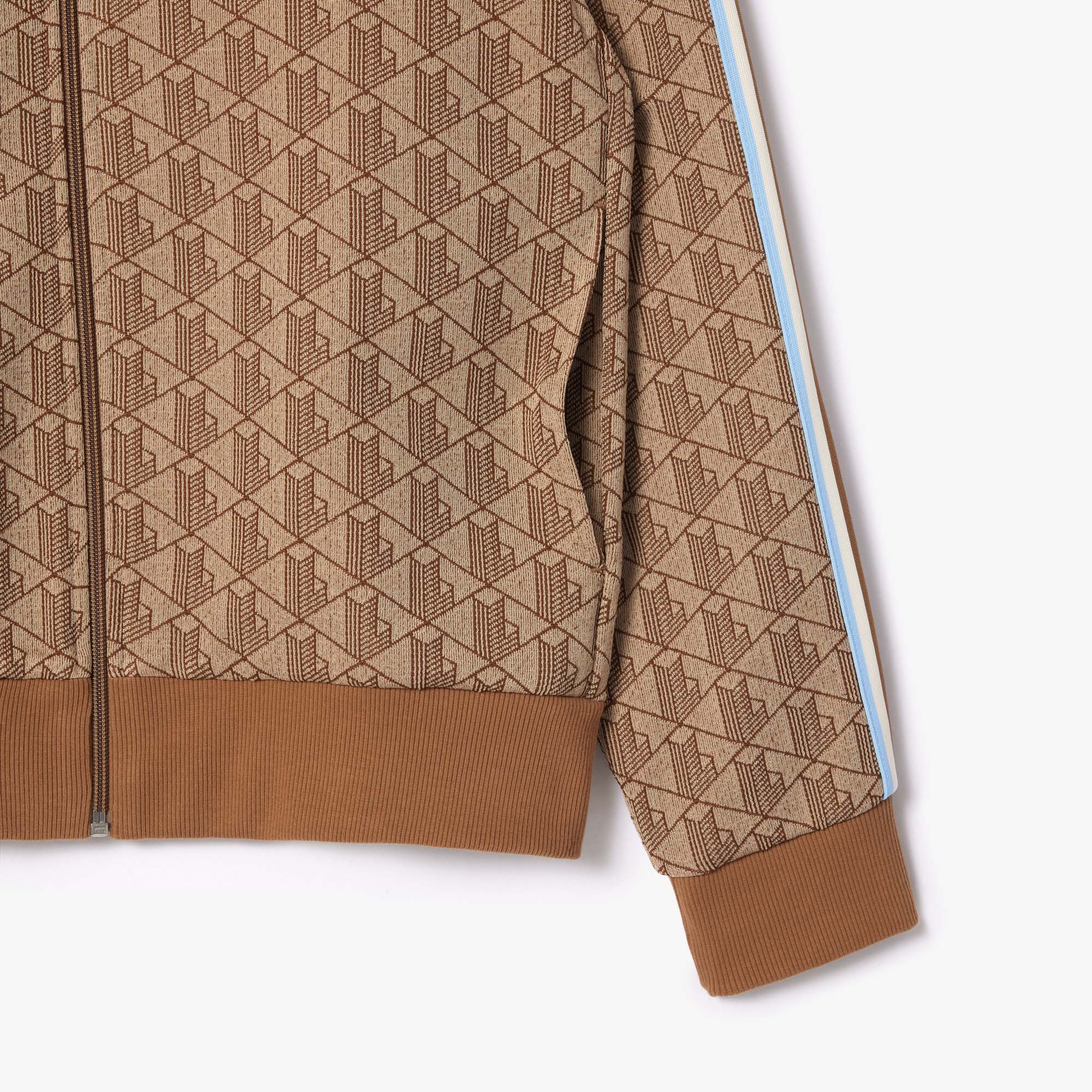 Áo Nỉ Lacoste Nam Paris Có Khóa Kéo Chất Liệu Jacquard