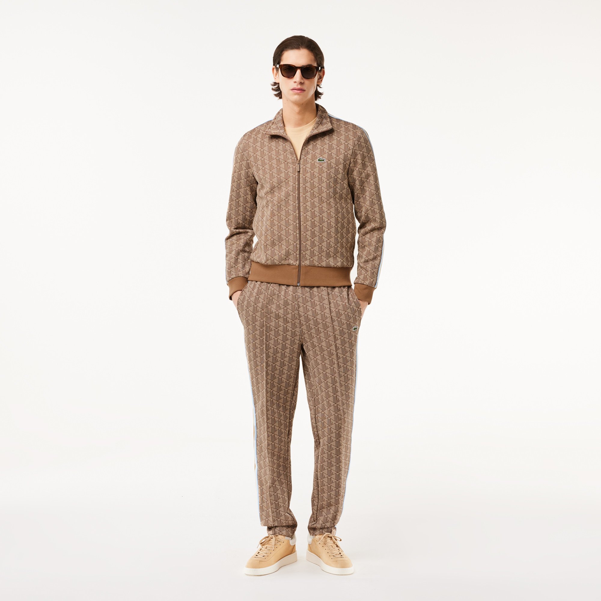 Áo Nỉ Lacoste Nam Paris Có Khóa Kéo Chất Liệu Jacquard