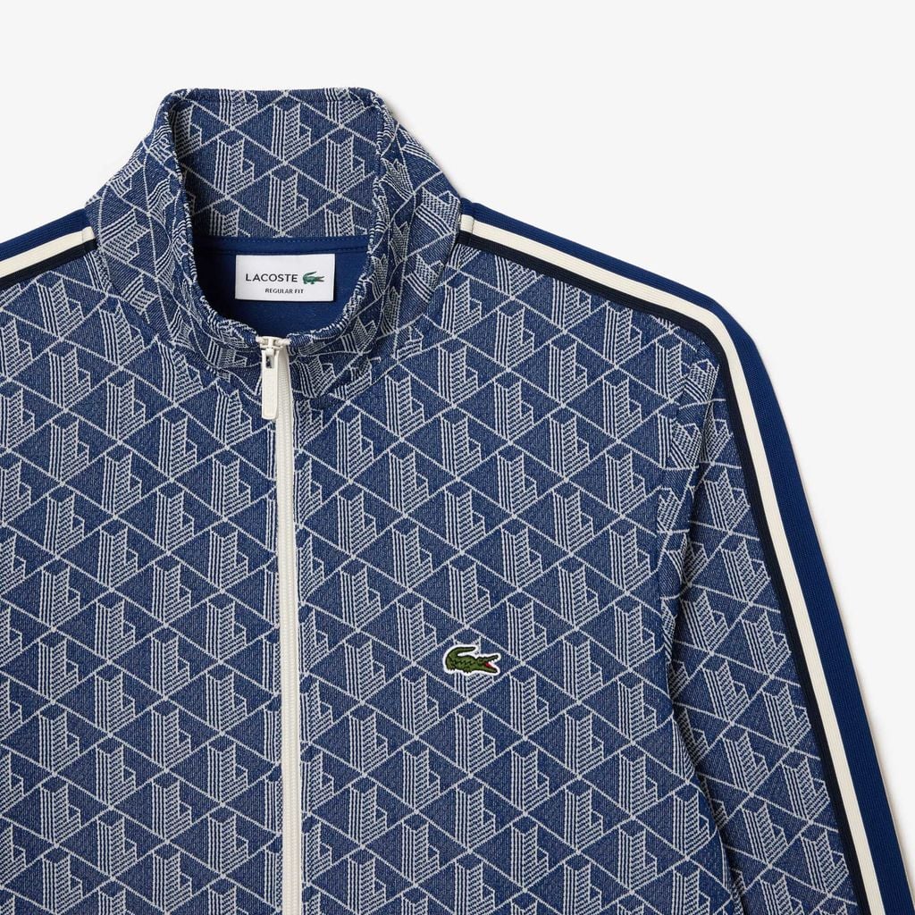 Áo Nỉ Lacoste Nam Paris Có Khóa Kéo Chất Liệu Jacquard