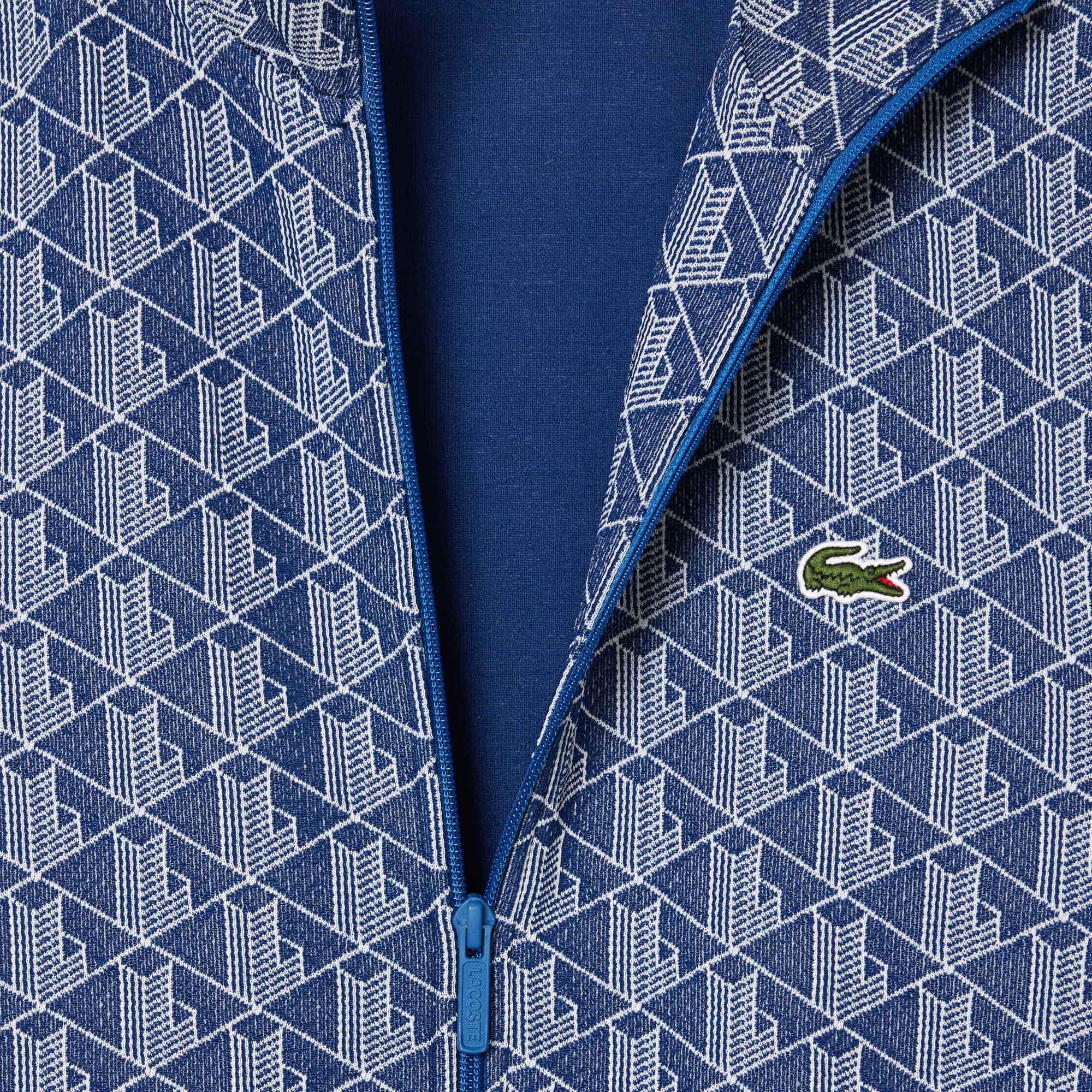 Áo Nỉ Lacoste Nam Paris Có Khóa Kéo Chất Liệu Jacquard