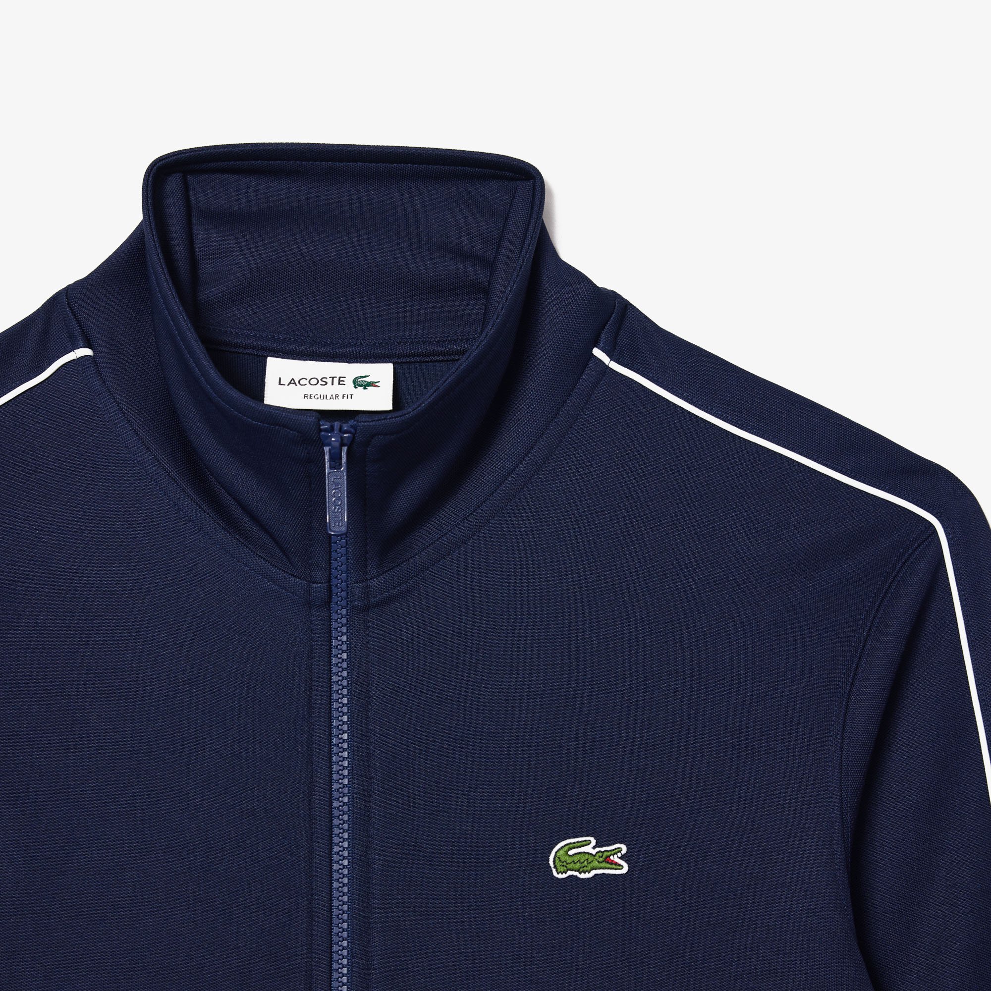 Áo Nỉ Lacoste Nam Paris Có Khóa Kéo Chất Liệu Piqué