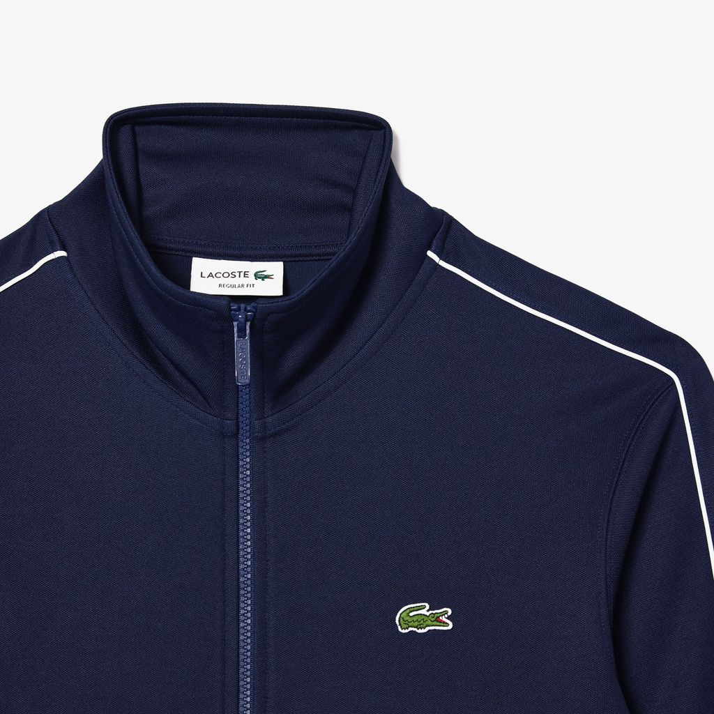 Áo Nỉ Lacoste Nam Paris Có Khóa Kéo Chất Liệu Piqué