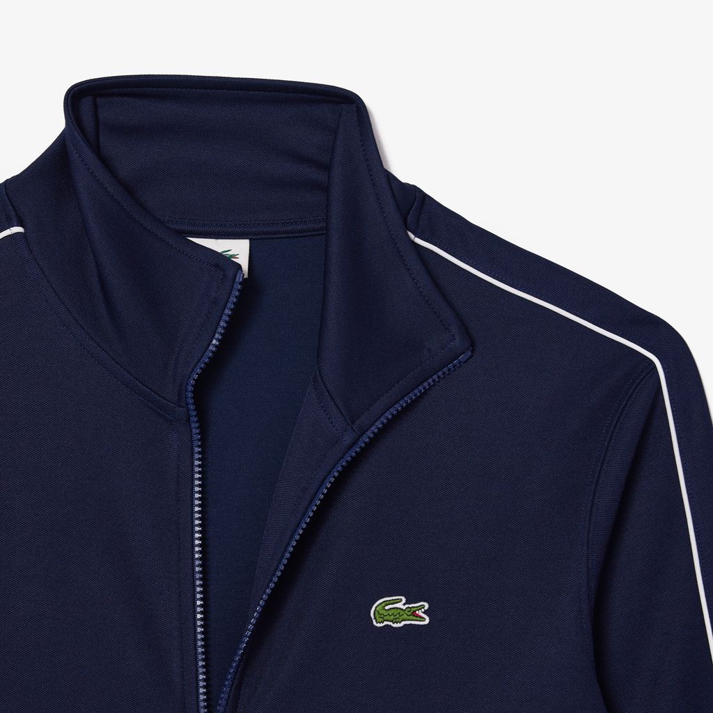 Áo Nỉ Lacoste Nam Paris Có Khóa Kéo Chất Liệu Piqué