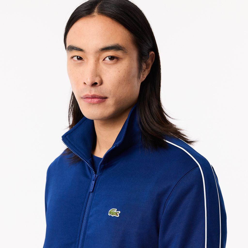 Áo Nỉ Lacoste Nam Paris Có Khóa Kéo Chất Liệu Piqué