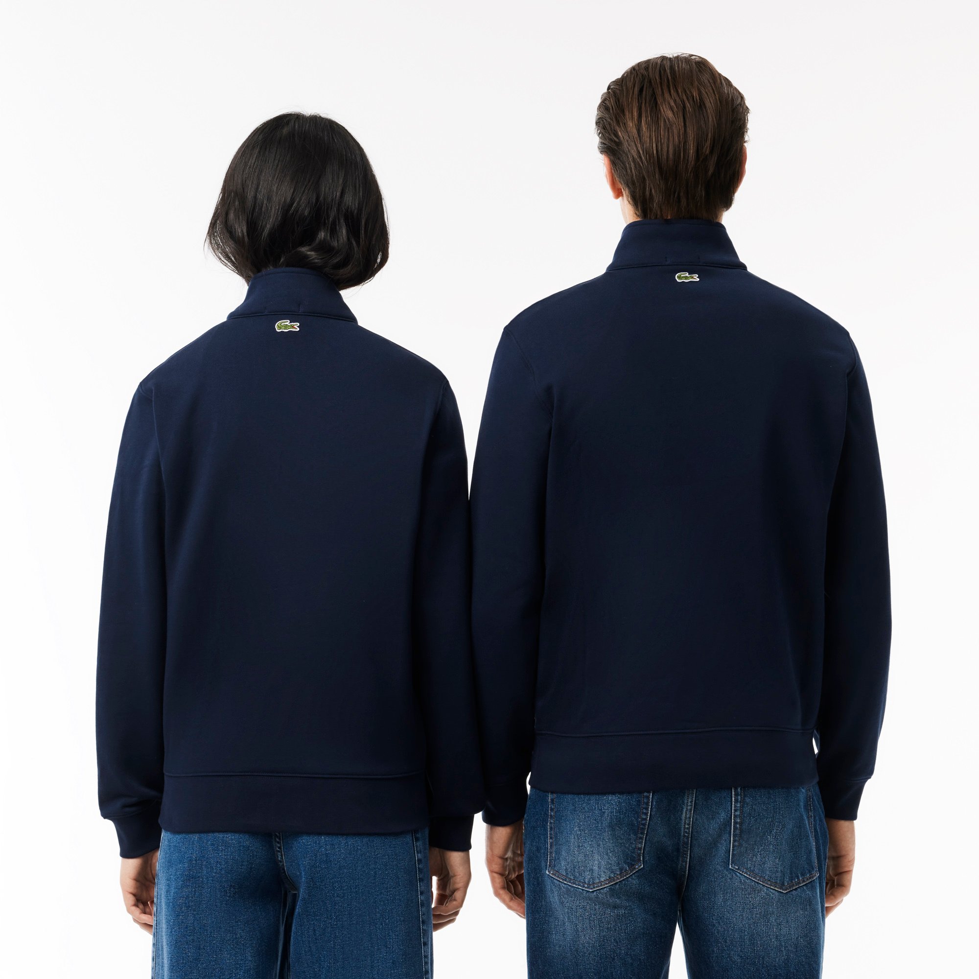Áo Nỉ Lacoste Unisex Cổ Cao Có Khóa Kéo Họa Tiết In
