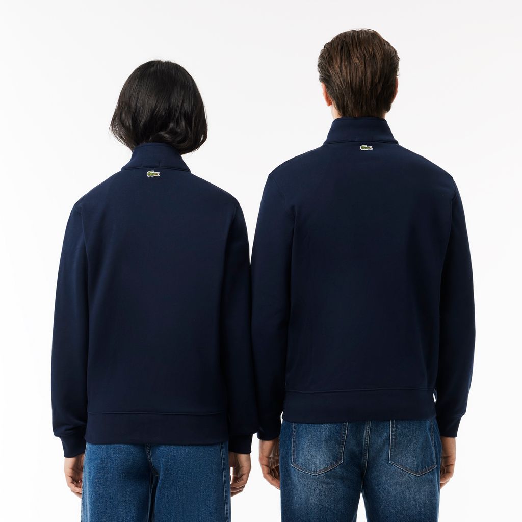 Áo Nỉ Lacoste Unisex Cổ Cao Có Khóa Kéo Họa Tiết In