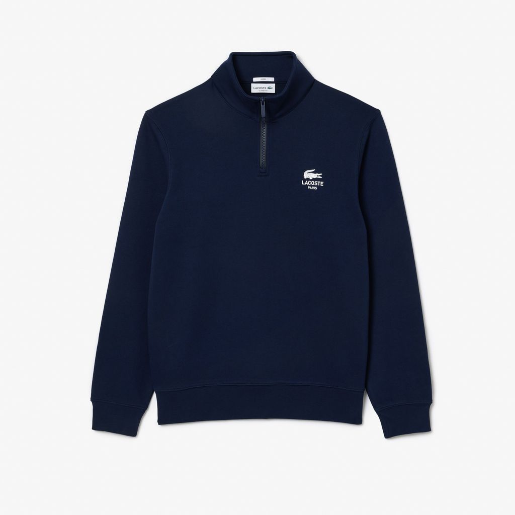 Áo Nỉ Lacoste Unisex Cổ Cao Có Khóa Kéo Họa Tiết In