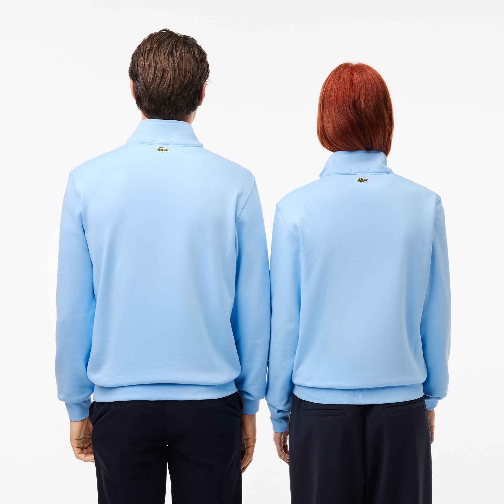 Áo Nỉ Lacoste Unisex Cổ Cao Có Khóa Kéo Họa Tiết In