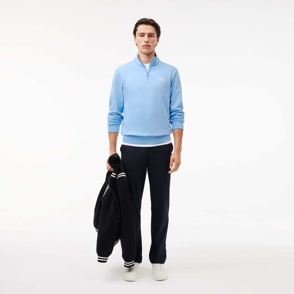 Áo Nỉ Lacoste Unisex Cổ Cao Có Khóa Kéo Họa Tiết In