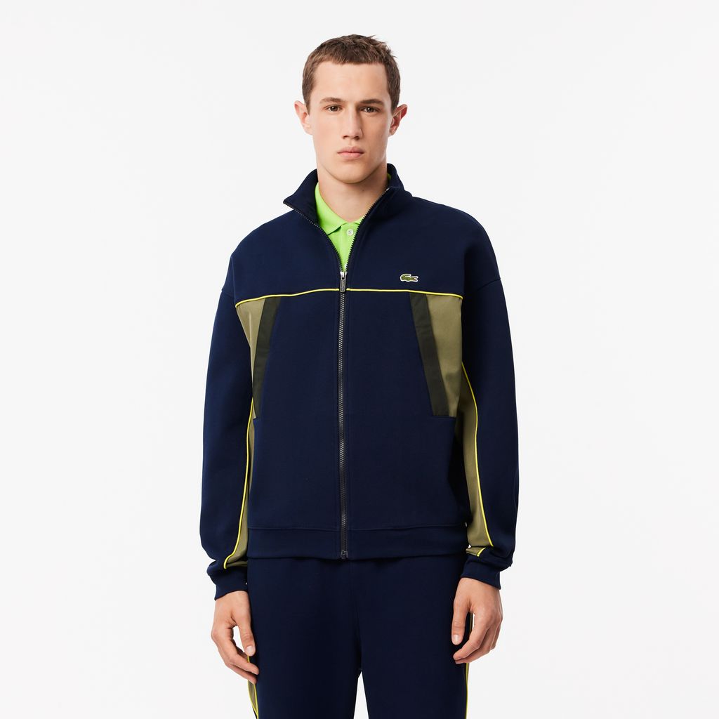 Áo Nỉ Lacoste Nam Piqué Dáng Rộng Có Khóa Kéo