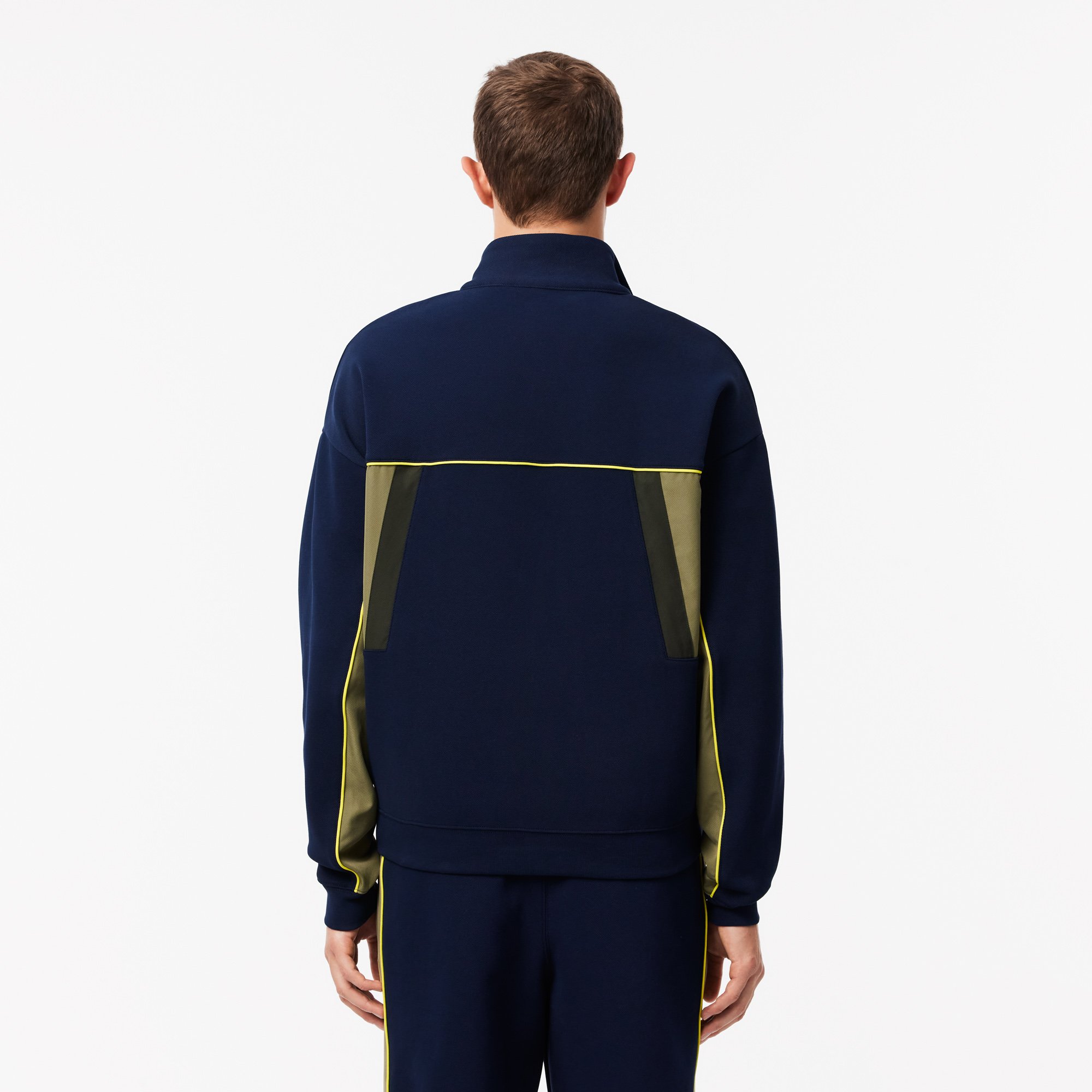 Áo Nỉ Lacoste Nam Piqué Dáng Rộng Có Khóa Kéo