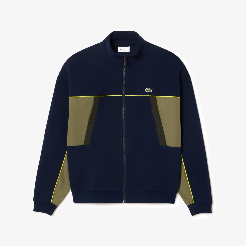 Áo Nỉ Lacoste Nam Piqué Dáng Rộng Có Khóa Kéo