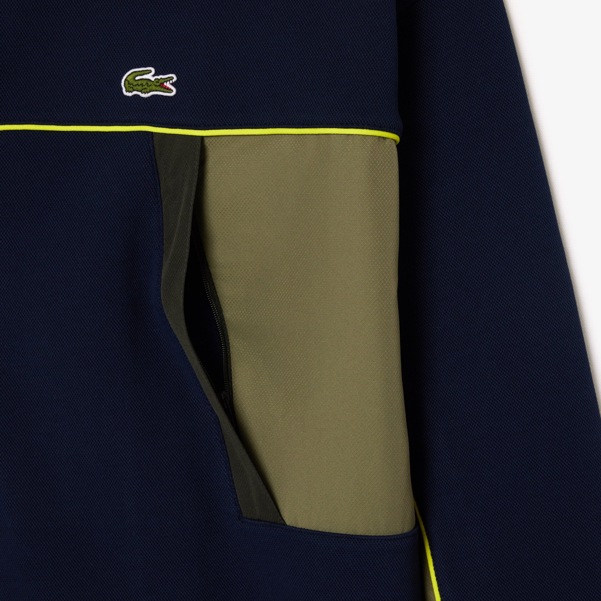 Áo Nỉ Lacoste Nam Piqué Dáng Rộng Có Khóa Kéo