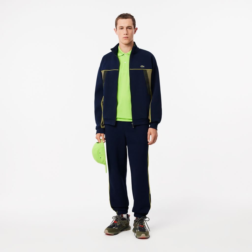 Áo Nỉ Lacoste Nam Piqué Dáng Rộng Có Khóa Kéo